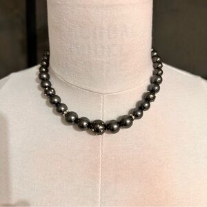 Vintage Glass Bead Women's Necklace Silver Tone Cristals Fashion Jewelry Elegant